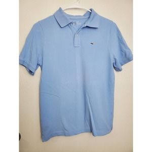 Vineyard Vines Cotton Polo Shirt Blue kids Large Sz 16